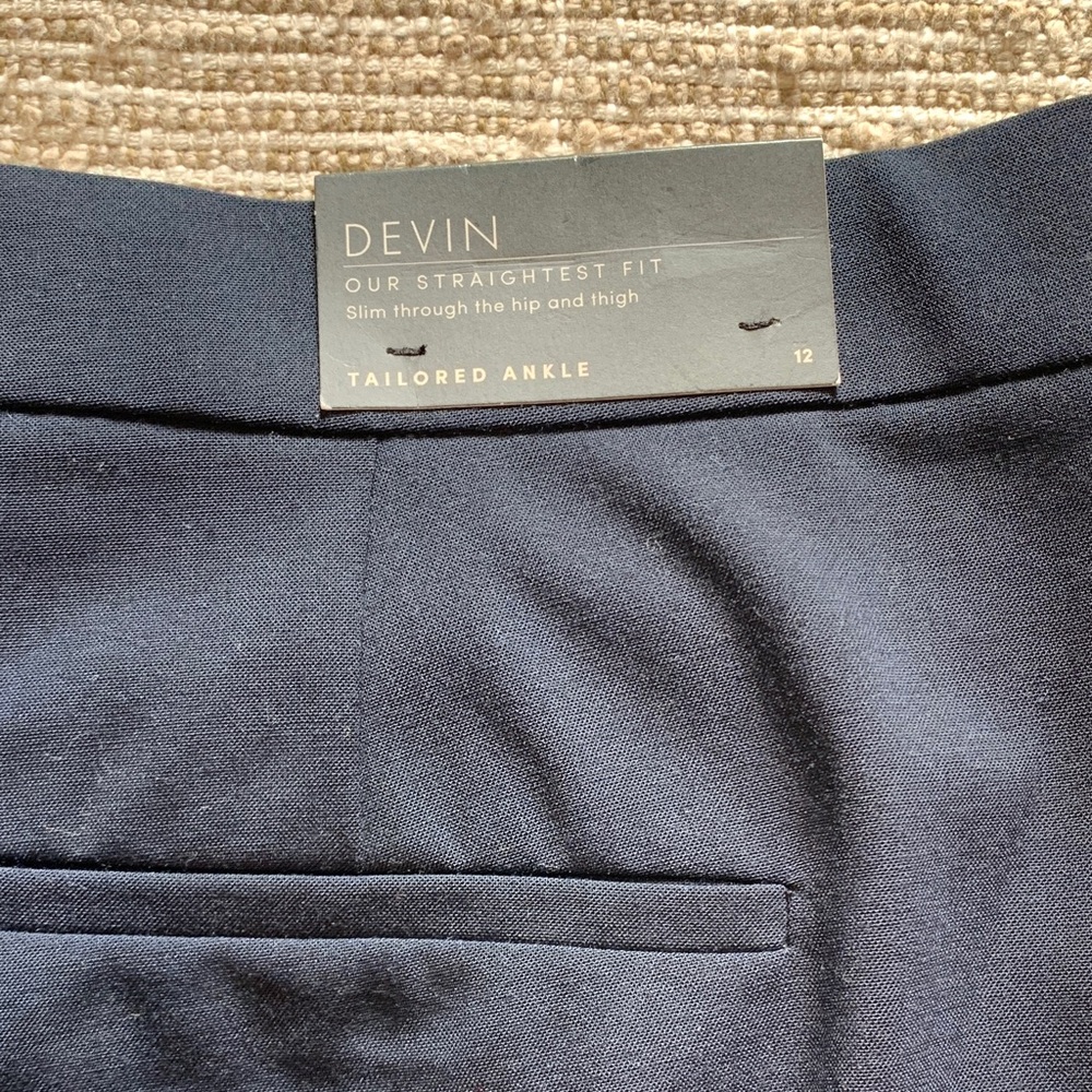 Ann Taylor Devin Slim Fit Navy Trousers